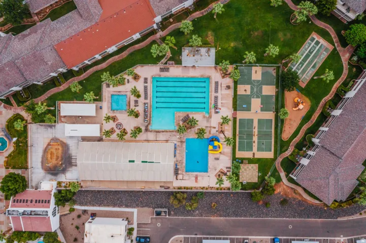 Bird's eye view of a pool
