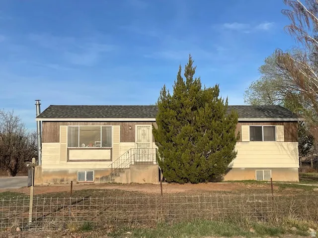 View of front of property featuring roof with shingles