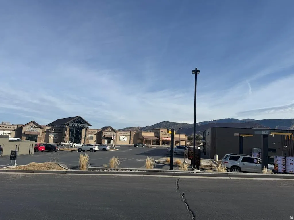 View of front facade with a mountain view