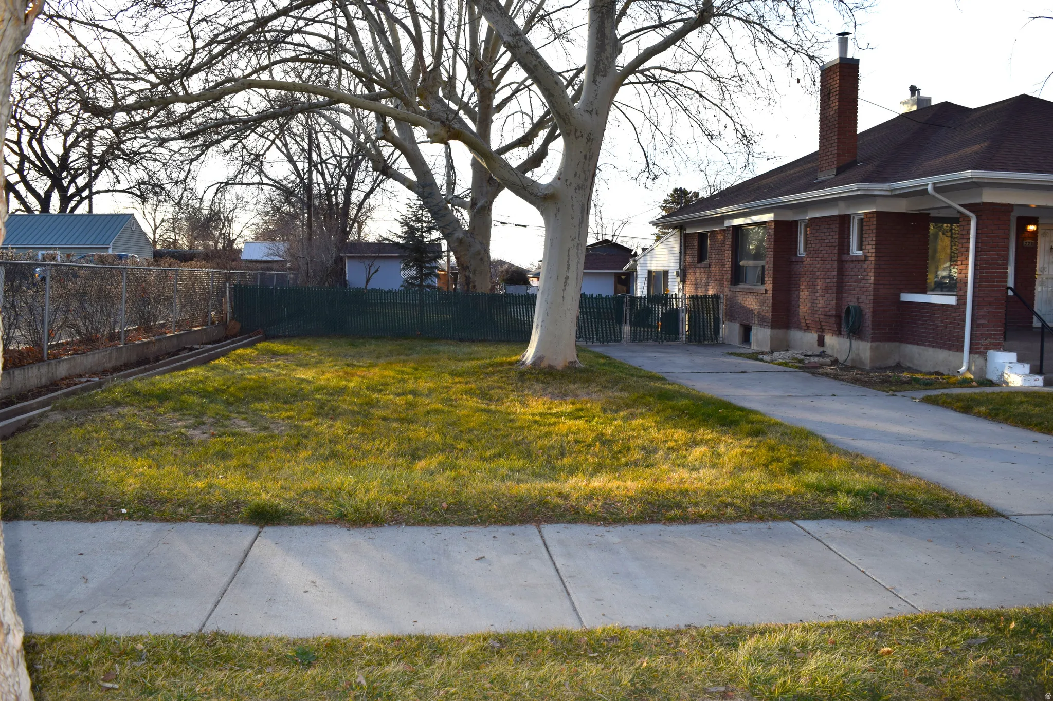 View of fenced backyard
