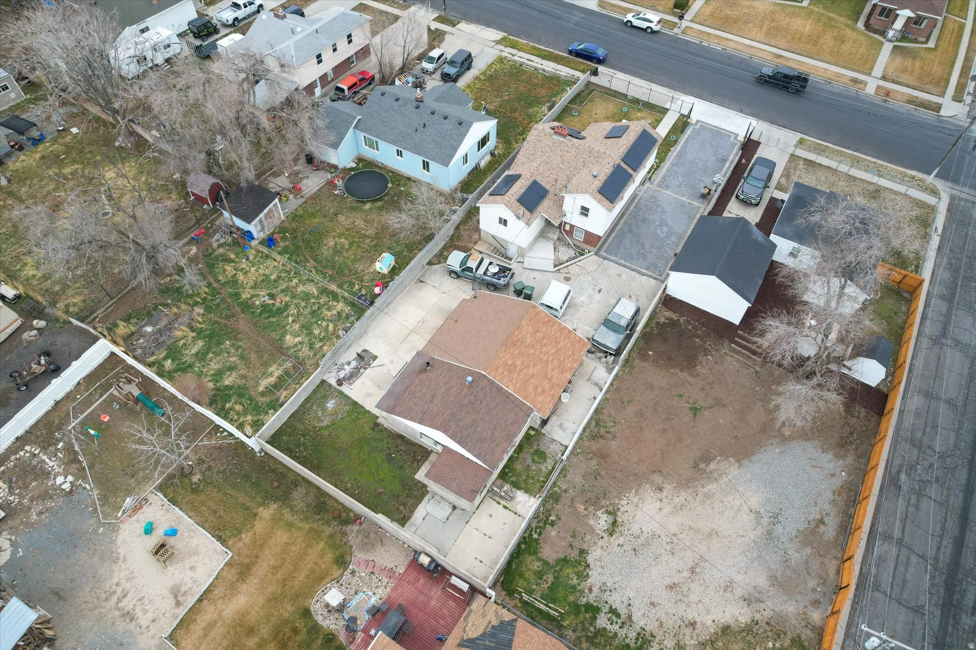 Aerial view of residential area