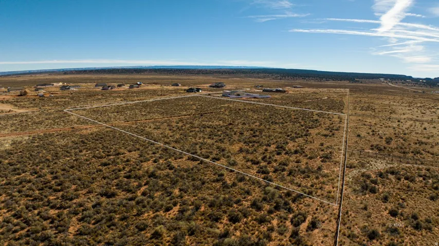 Aerial view of sparsely populated area featuring a desert landscape