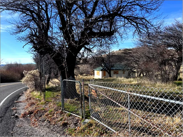 View of road with a gate