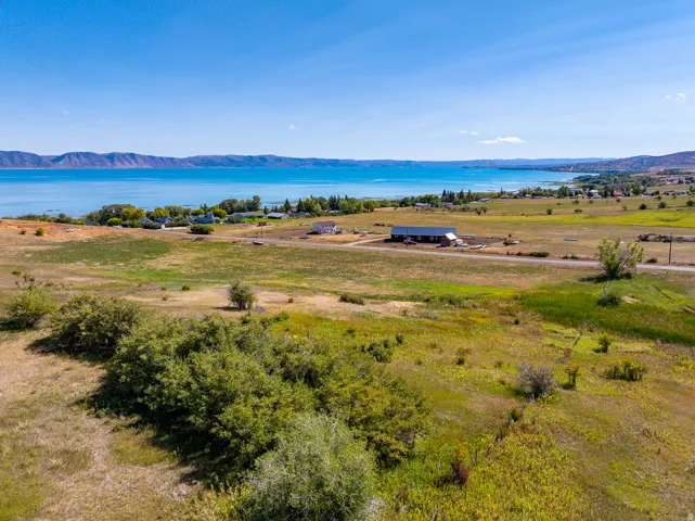 Drone / aerial view of a water and mountain view