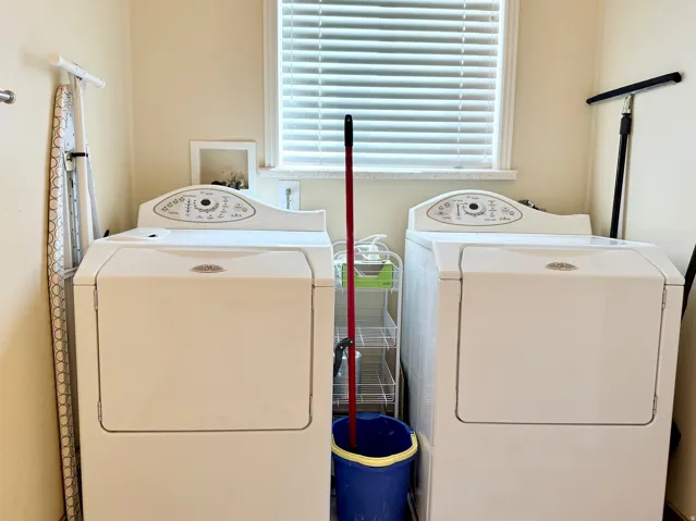 Laundry area with independent washer and dryer
