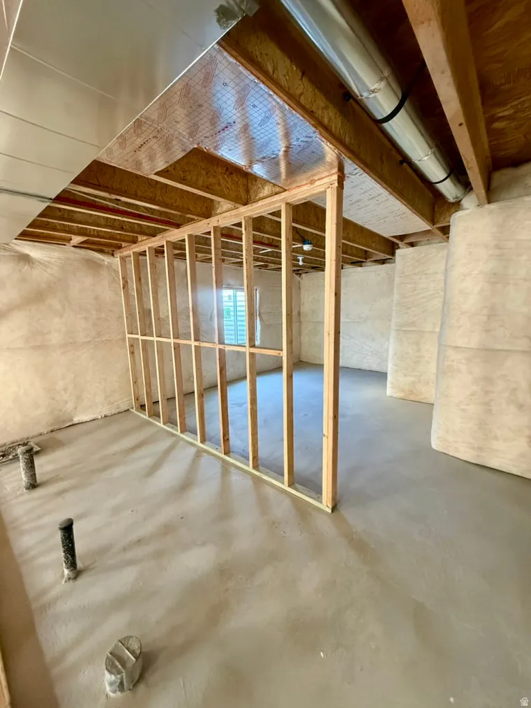 View of unfinished basement