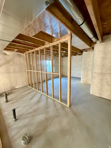 View of unfinished basement