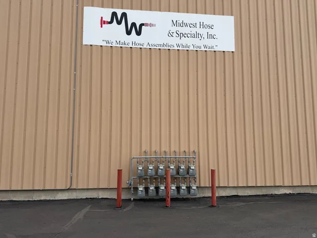 Exterior view of gas meters.