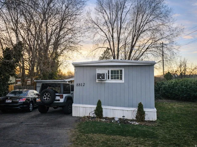 View of outdoor structure at dusk