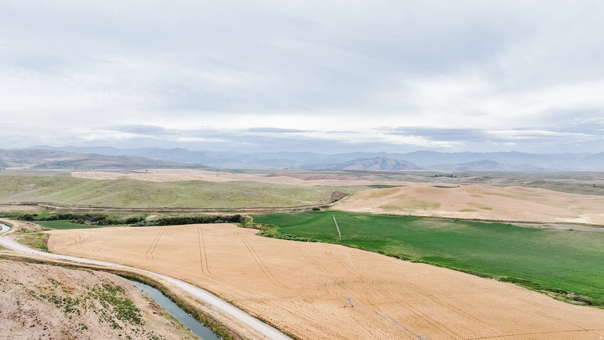 Mountain view with rural landscape