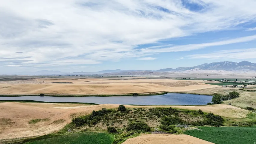 Drone / aerial view of a water and mountain view