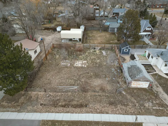 Aerial perspective of suburban area