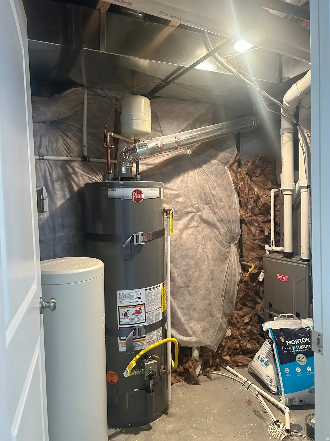 Utility room featuring water heater