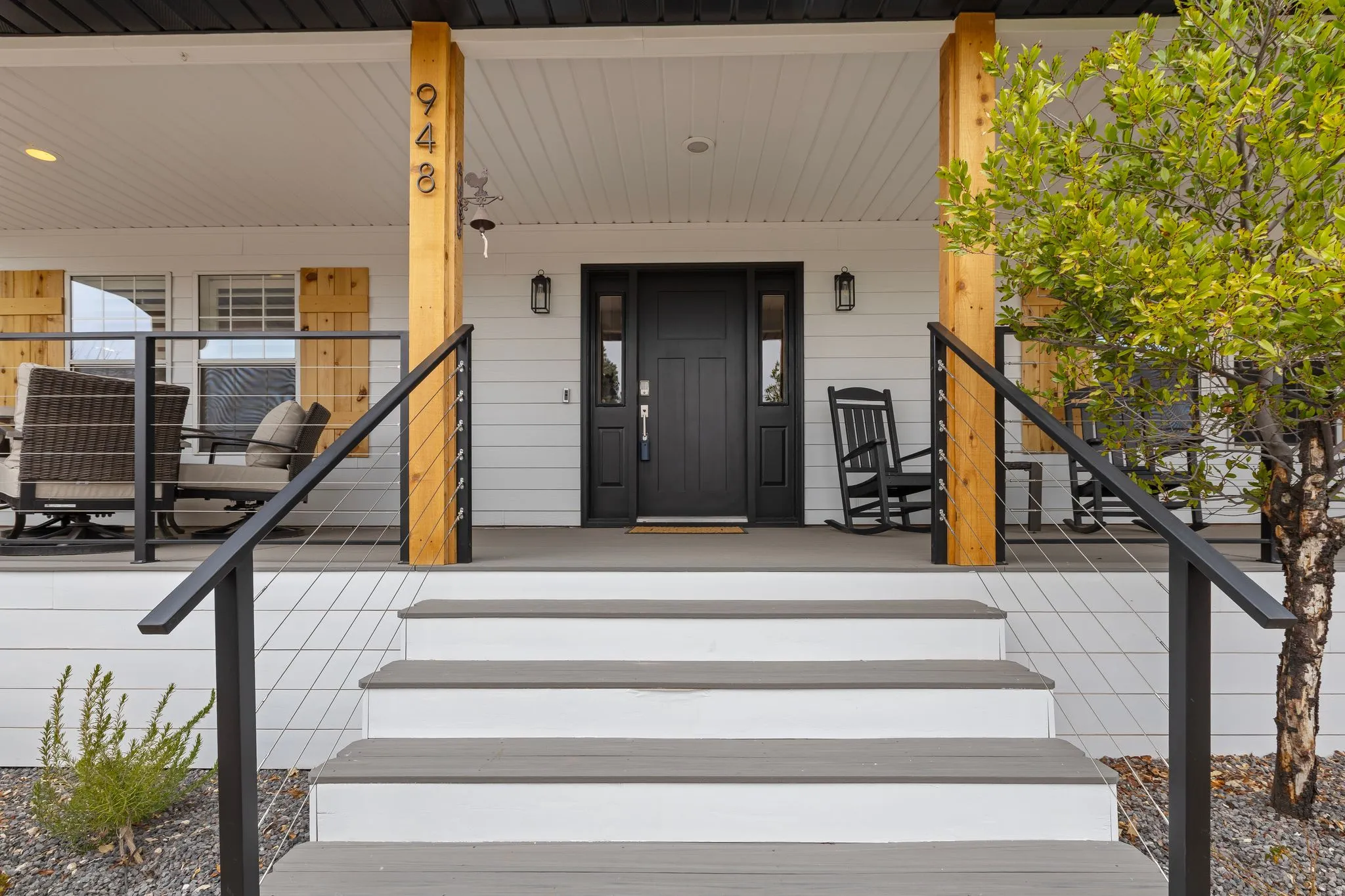 Property entrance featuring covered porch