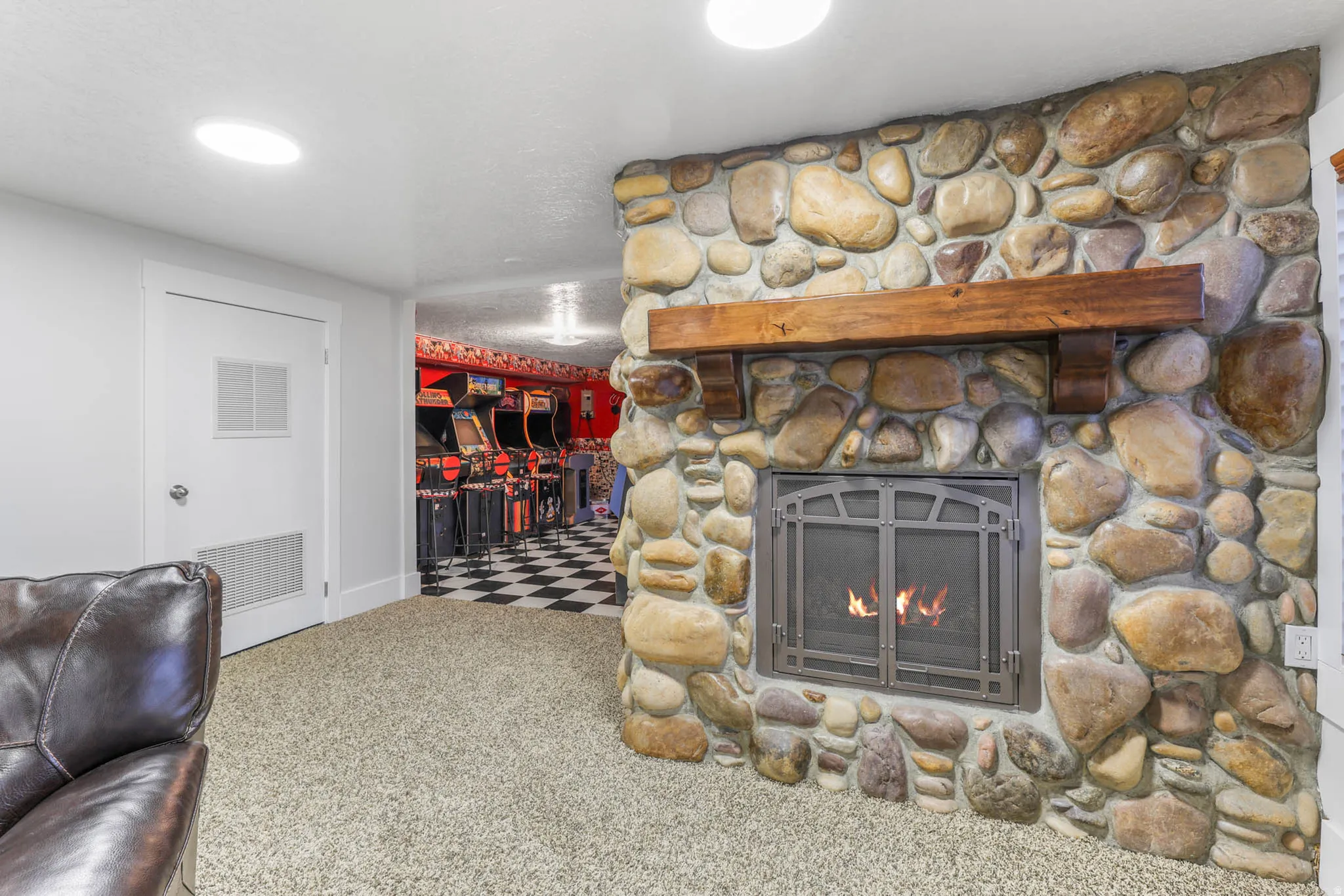Basement fireplace