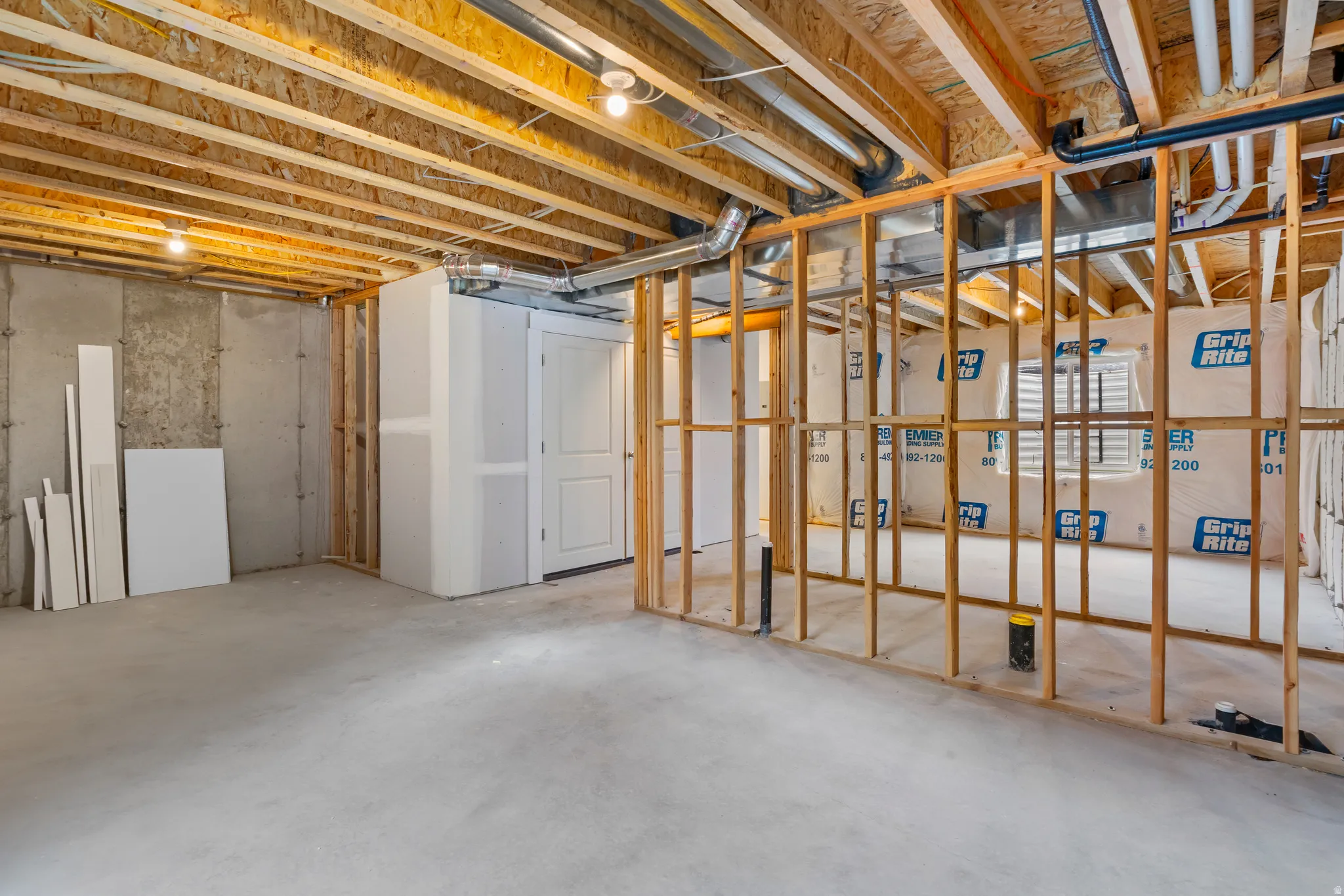 View of unfinished basement