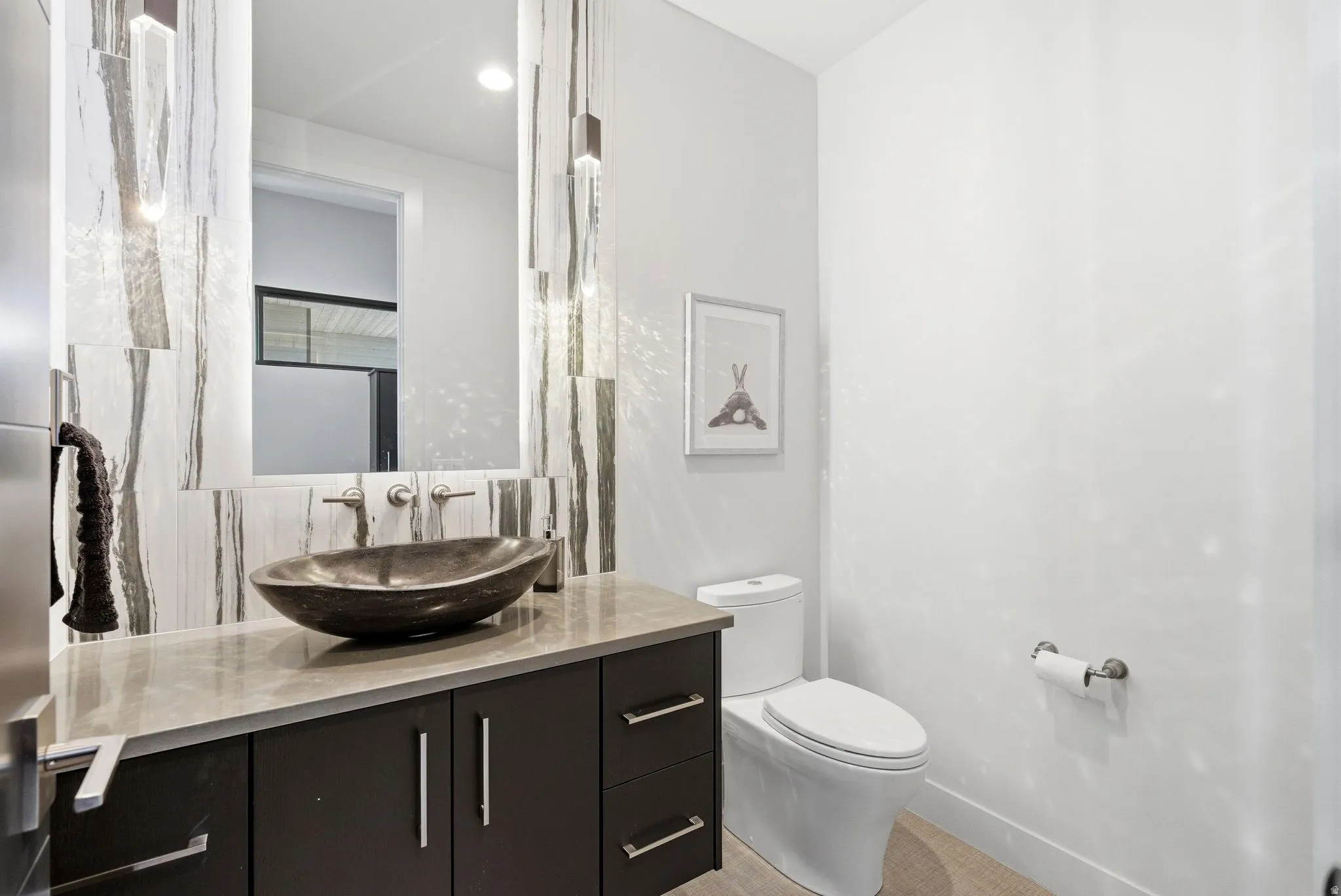 Bathroom with vanity and toilet