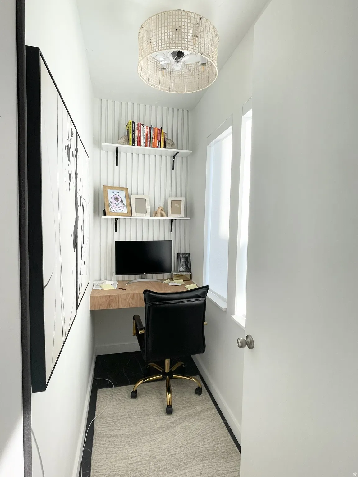 Home office with baseboards