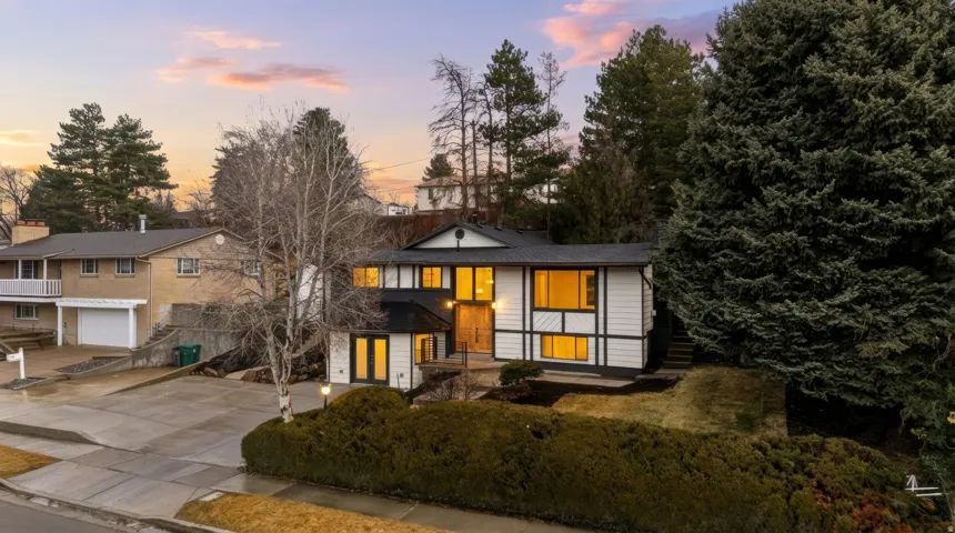 View of front of home featuring driveway