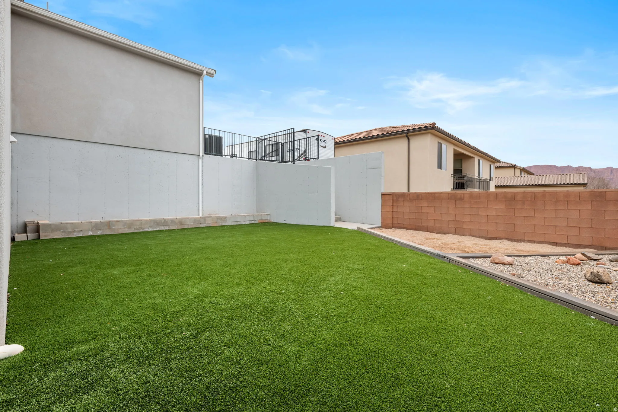 View of fenced yard