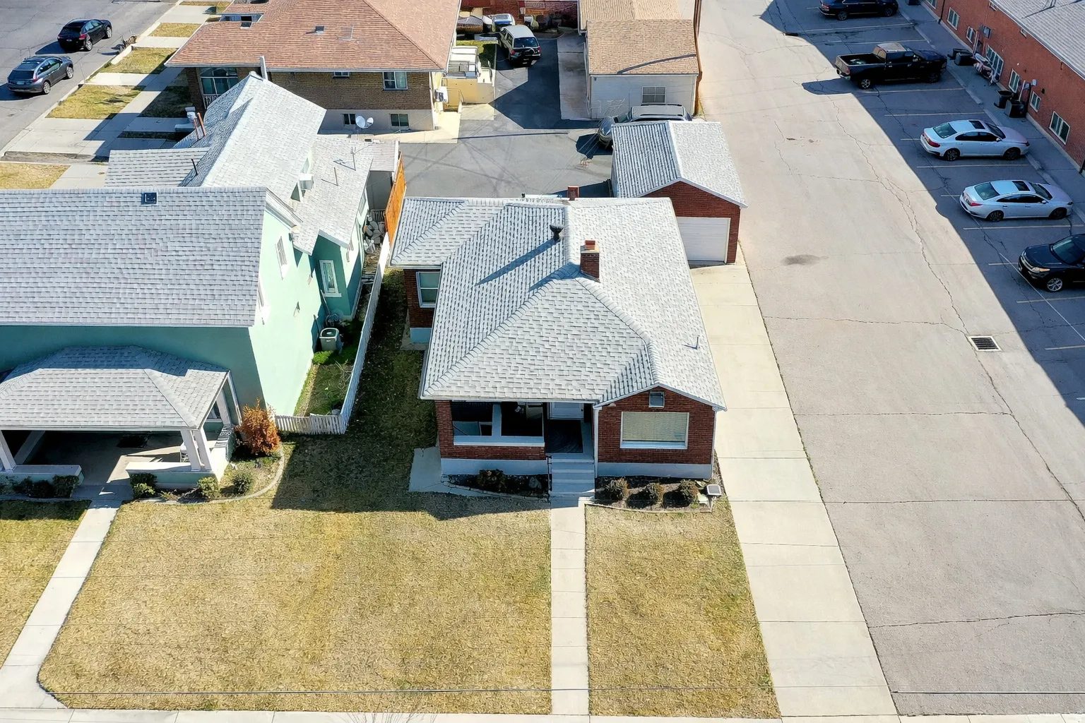 Aerial view of residential area