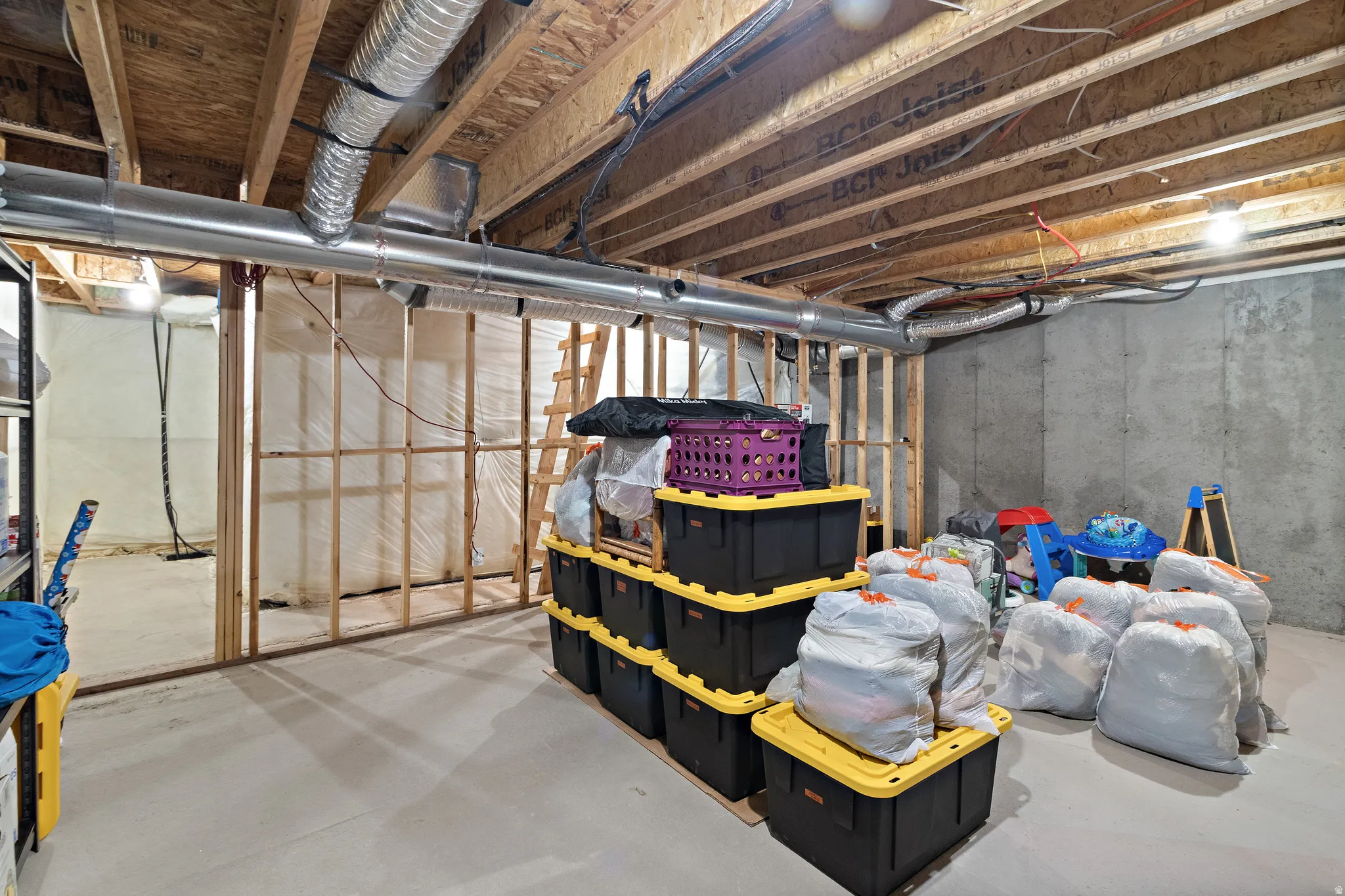 View of unfinished basement