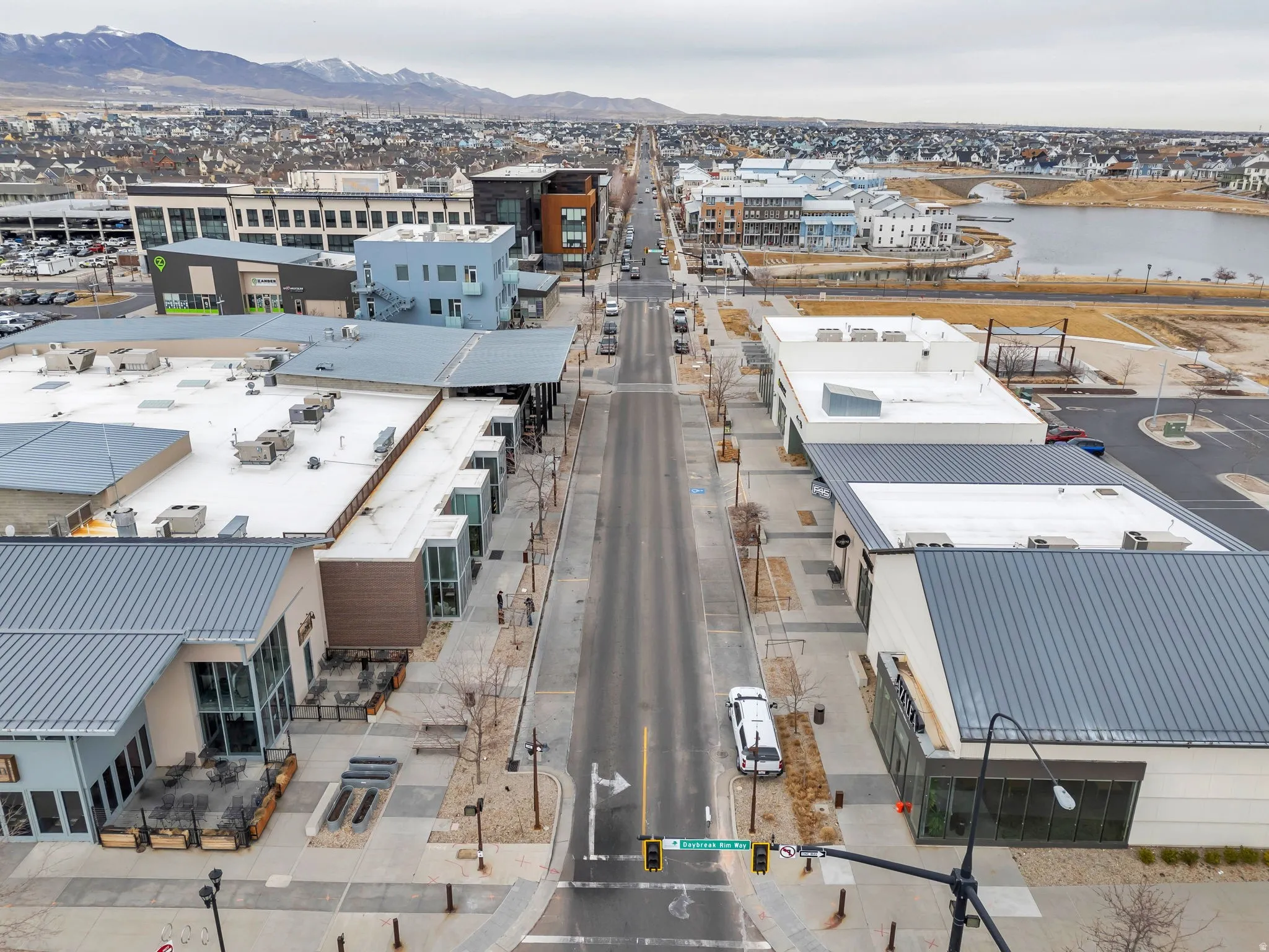 Bird's eye view of an industrial area