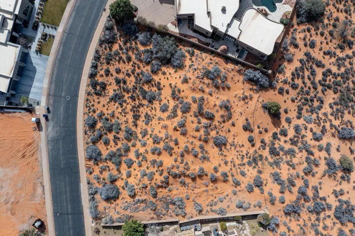 Bird's eye view of a desert landscape