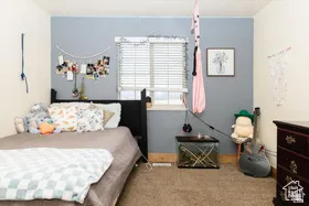 Bedroom featuring carpet flooring