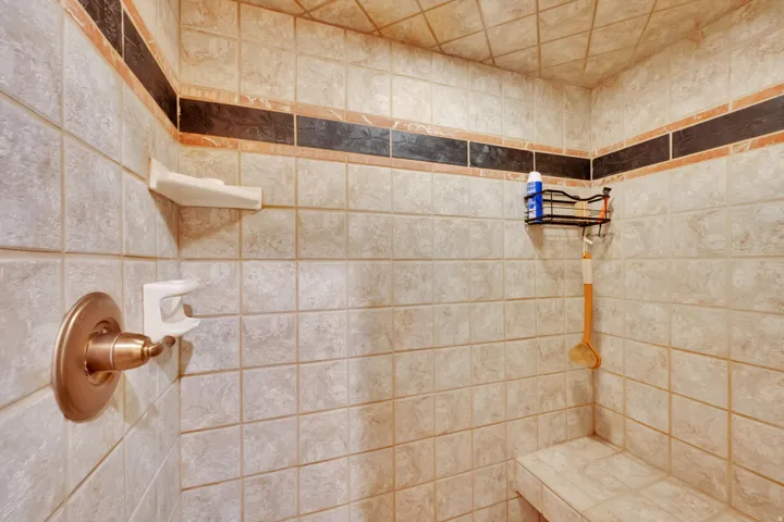 Full bathroom with tiled shower