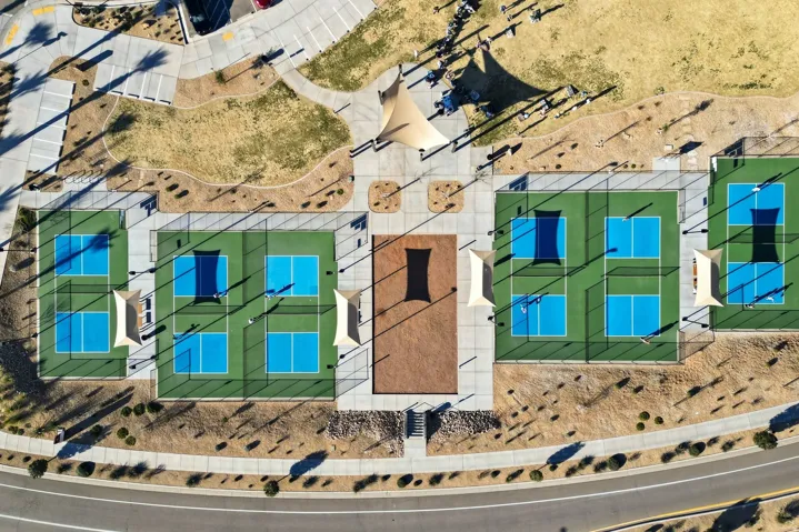Bird's eye view of a pool