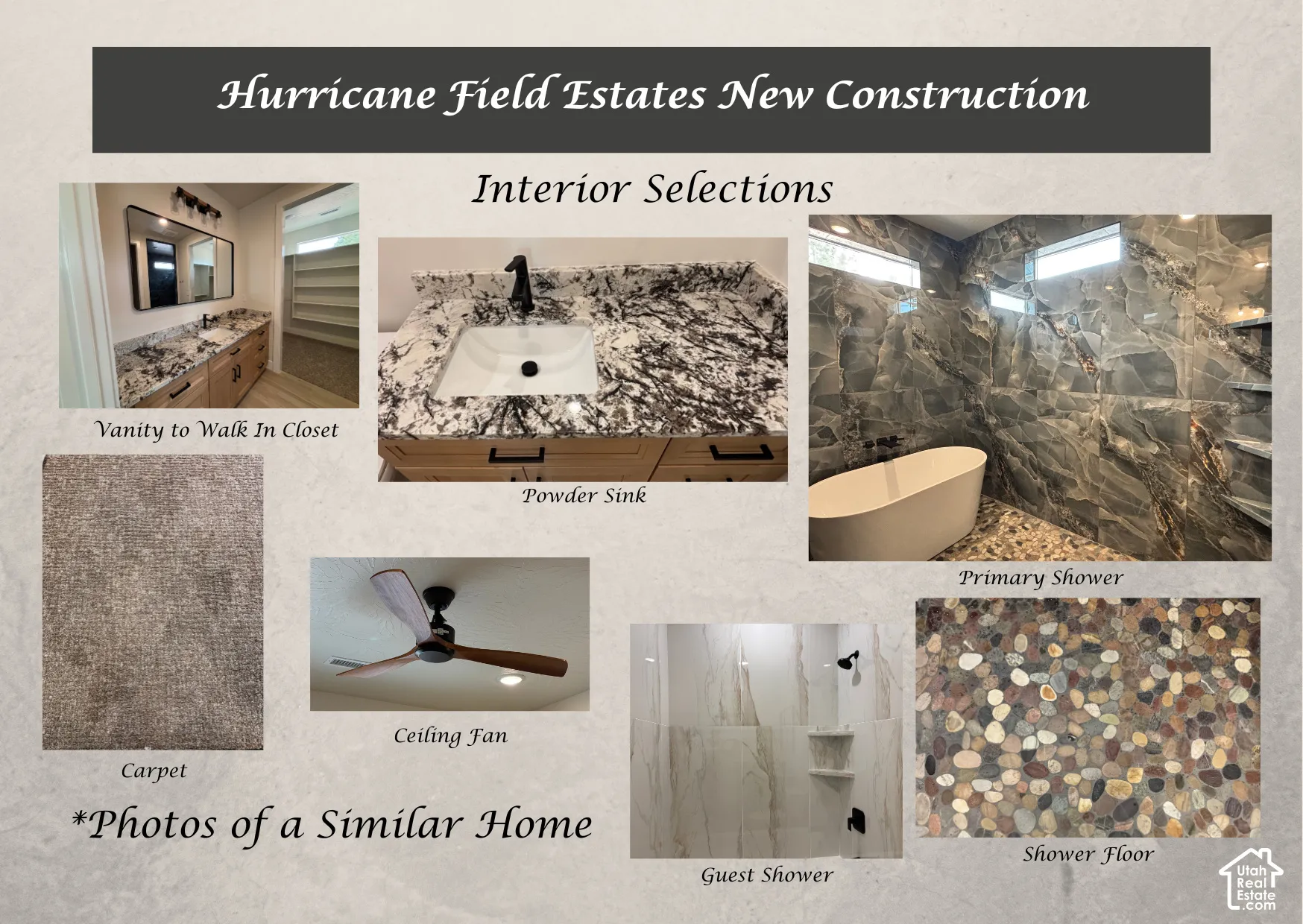 Construction Specification Document. Illustrating the material and fixture selections for the property