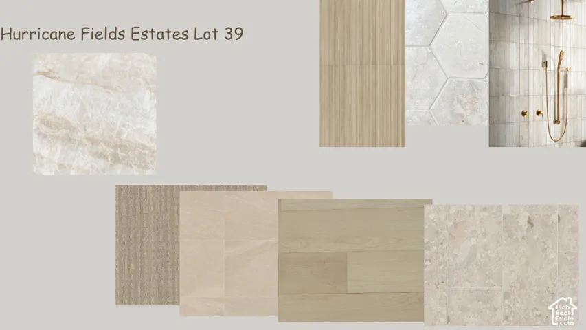 Design Selection Document. Presenting material and finish options for Hurricane Fields Estates Lot 39