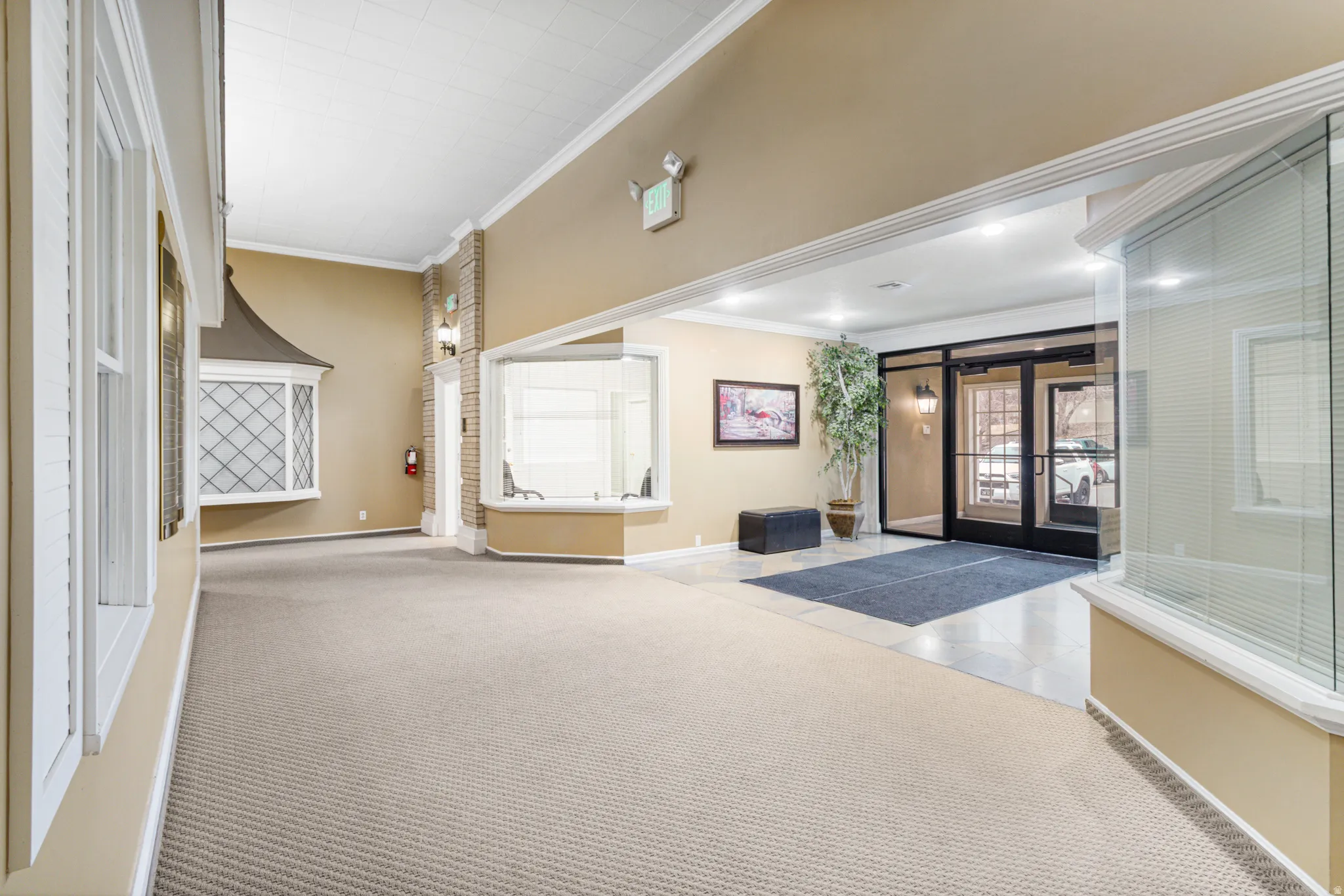 Common area featuring ornamental molding