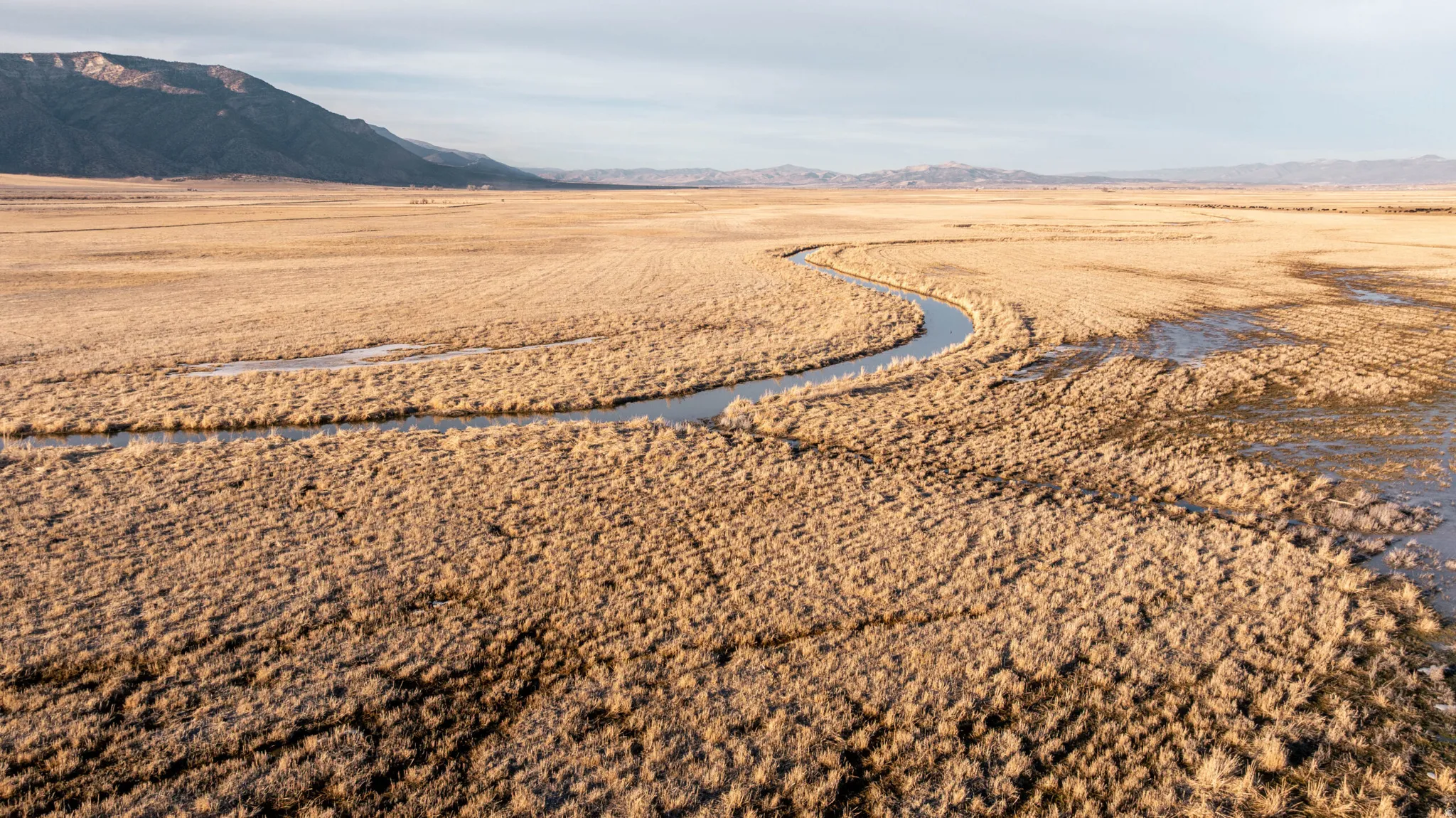 View of mountain background with a desert landscape and rural landscape