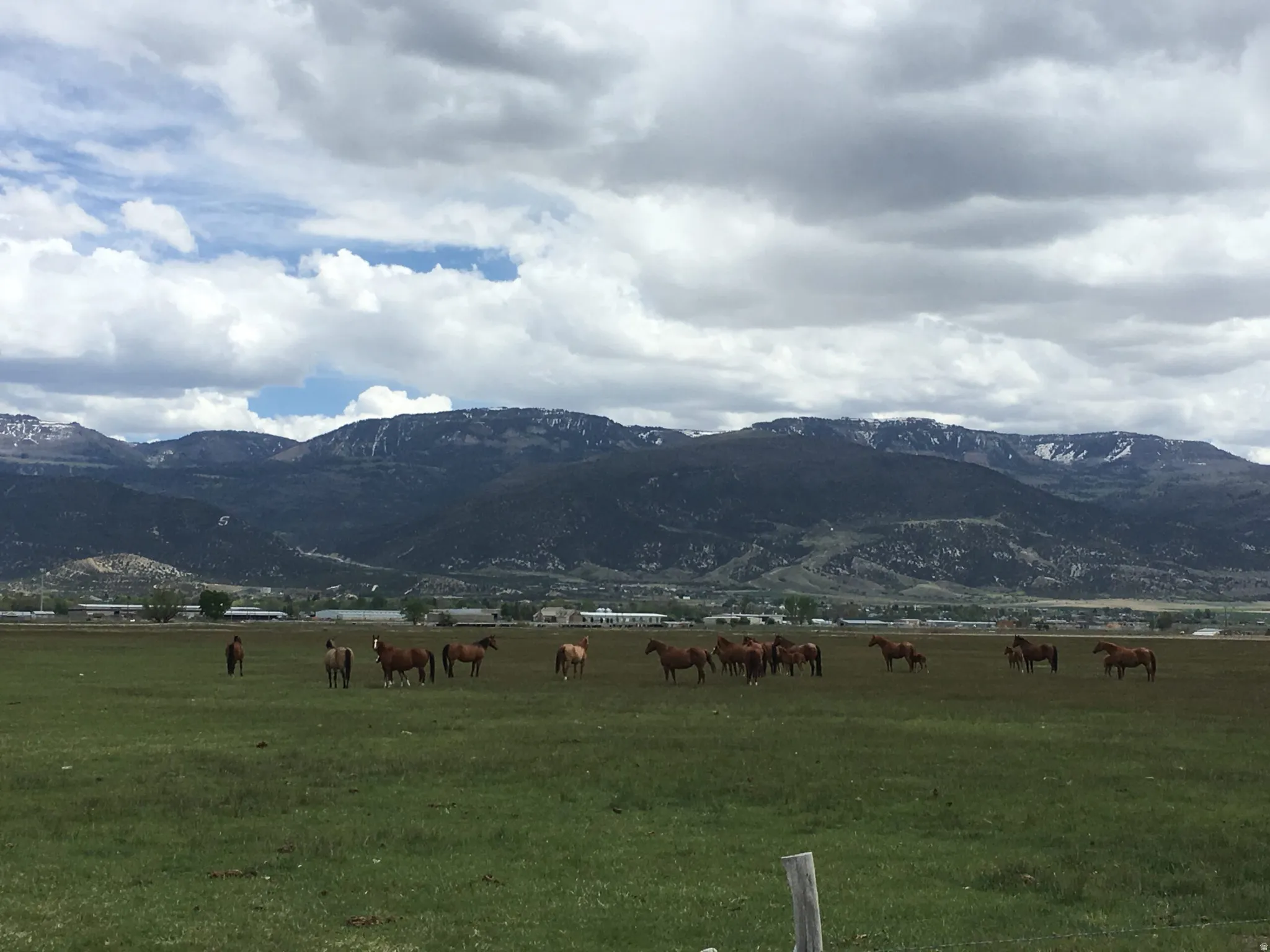 View of mountain background with rural landscape