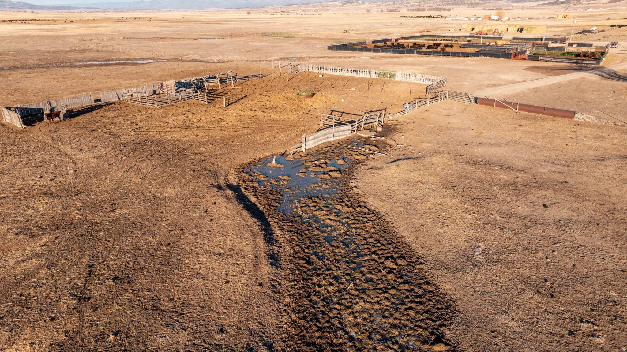 Overview of rural landscape featuring a desert landscape