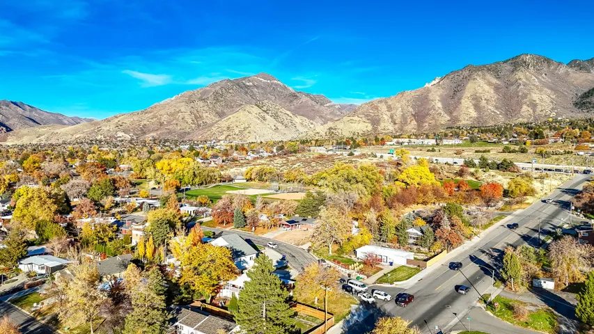 Mountain view with nearby suburban area