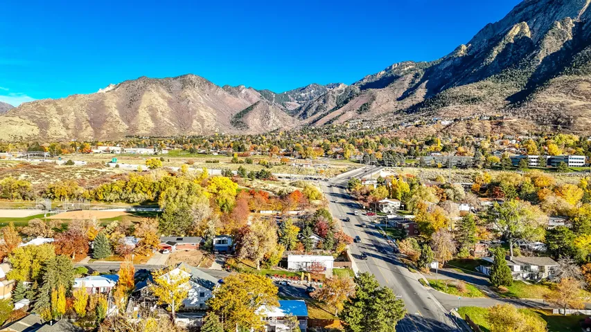 Mountain view featuring nearby suburban area