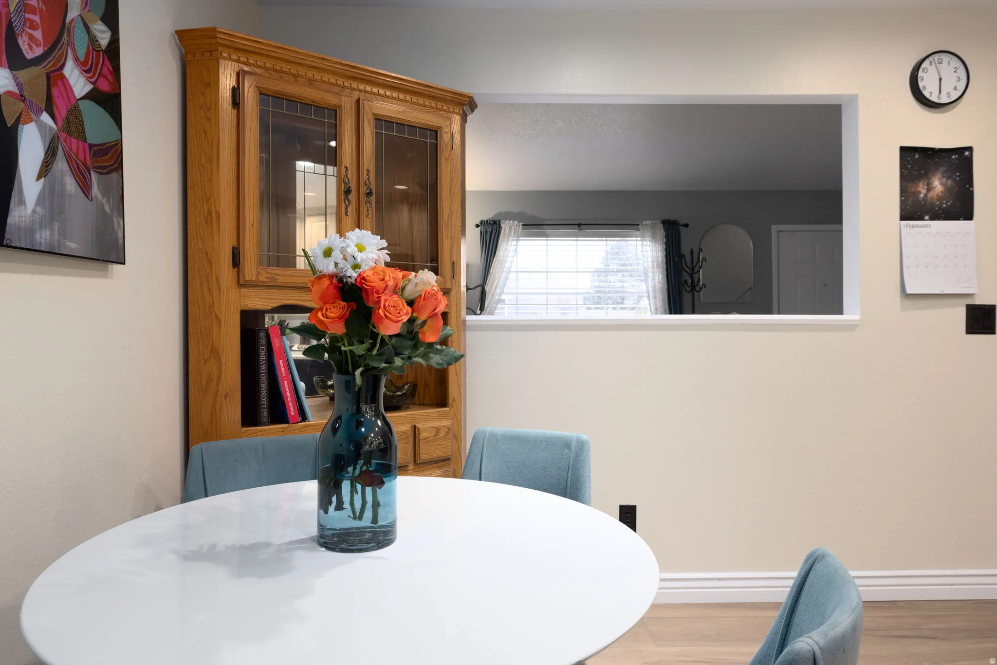 Dining area with baseboards and new LVP wood finished floors