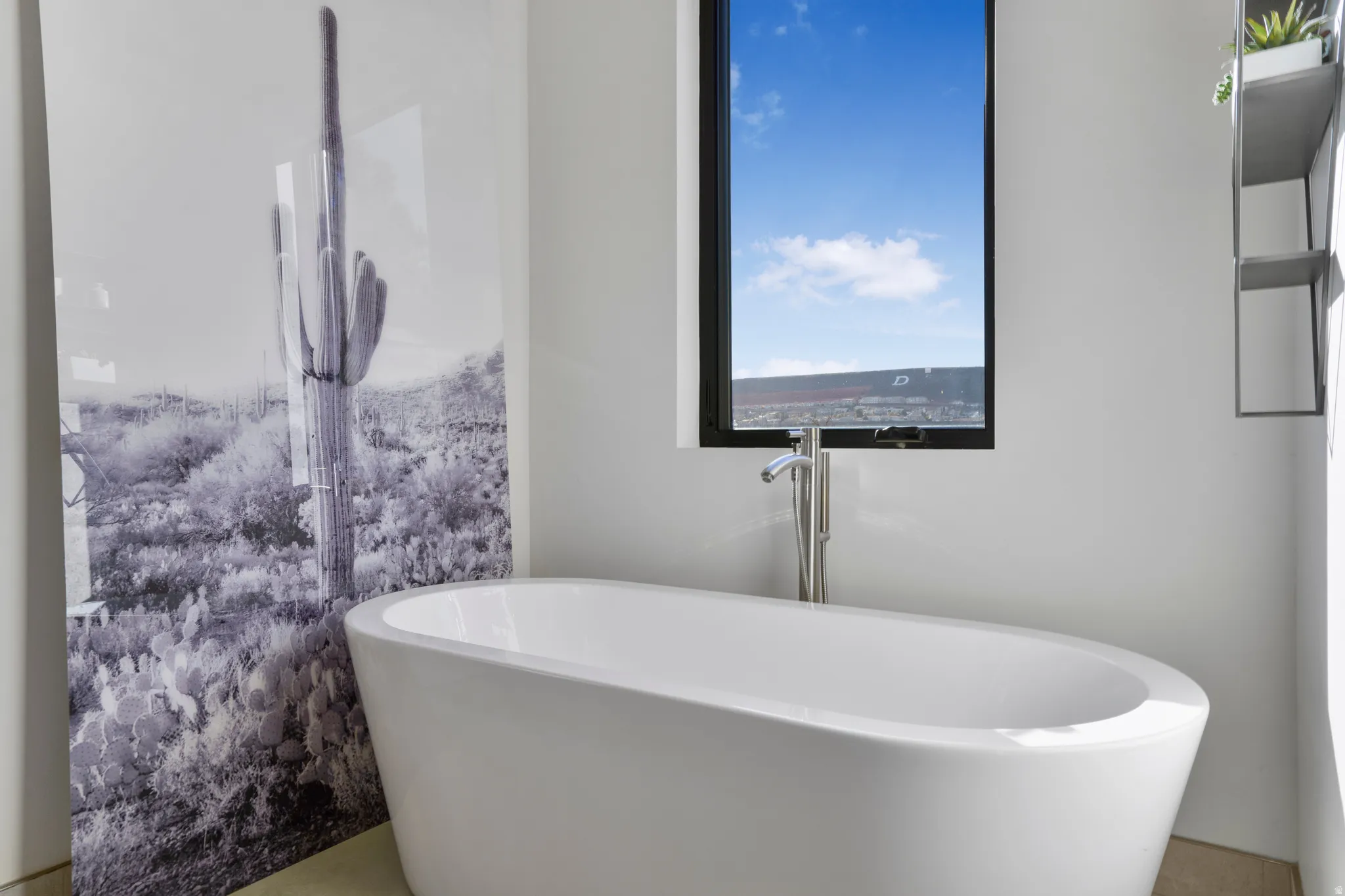 Full bath with a soaking tub
