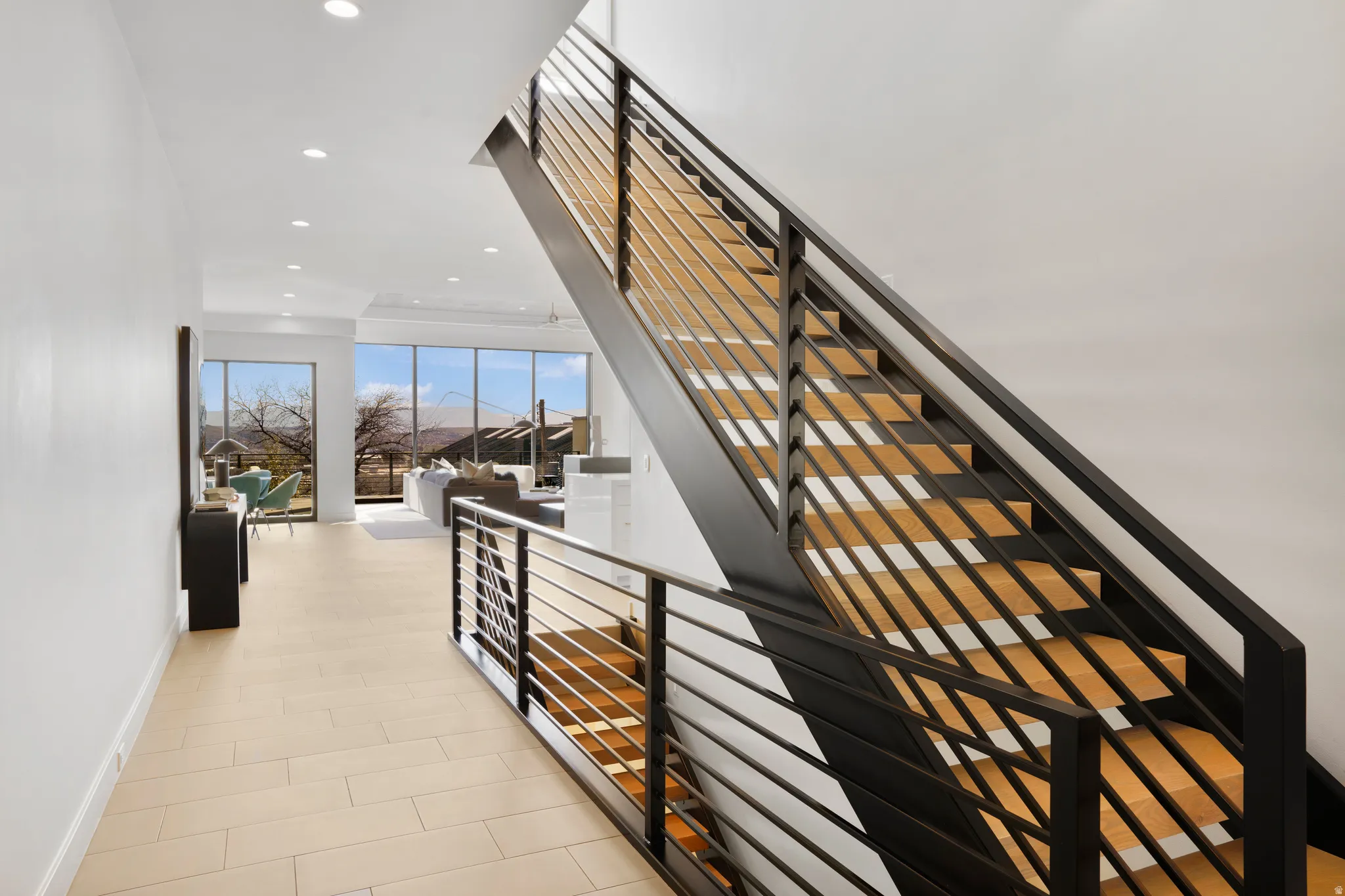Stairs featuring recessed lighting