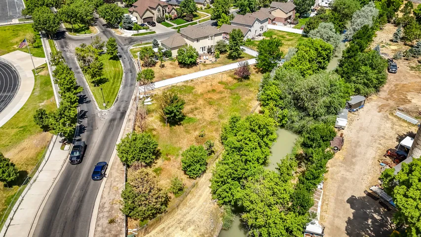 Aerial perspective of suburban area