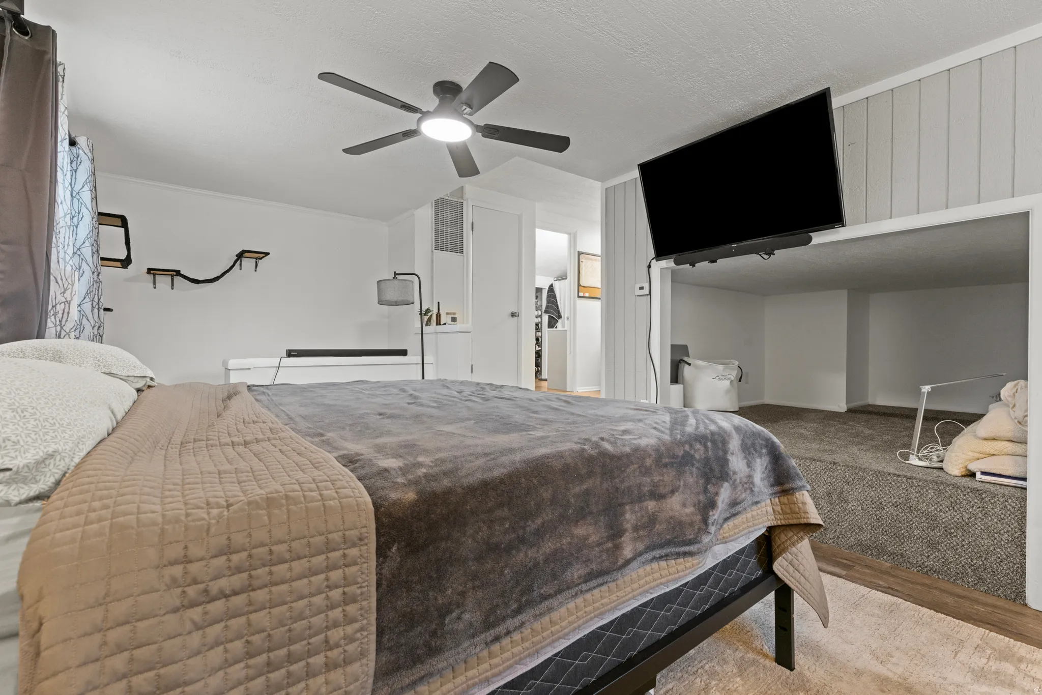 Bedroom featuring a ceiling fan