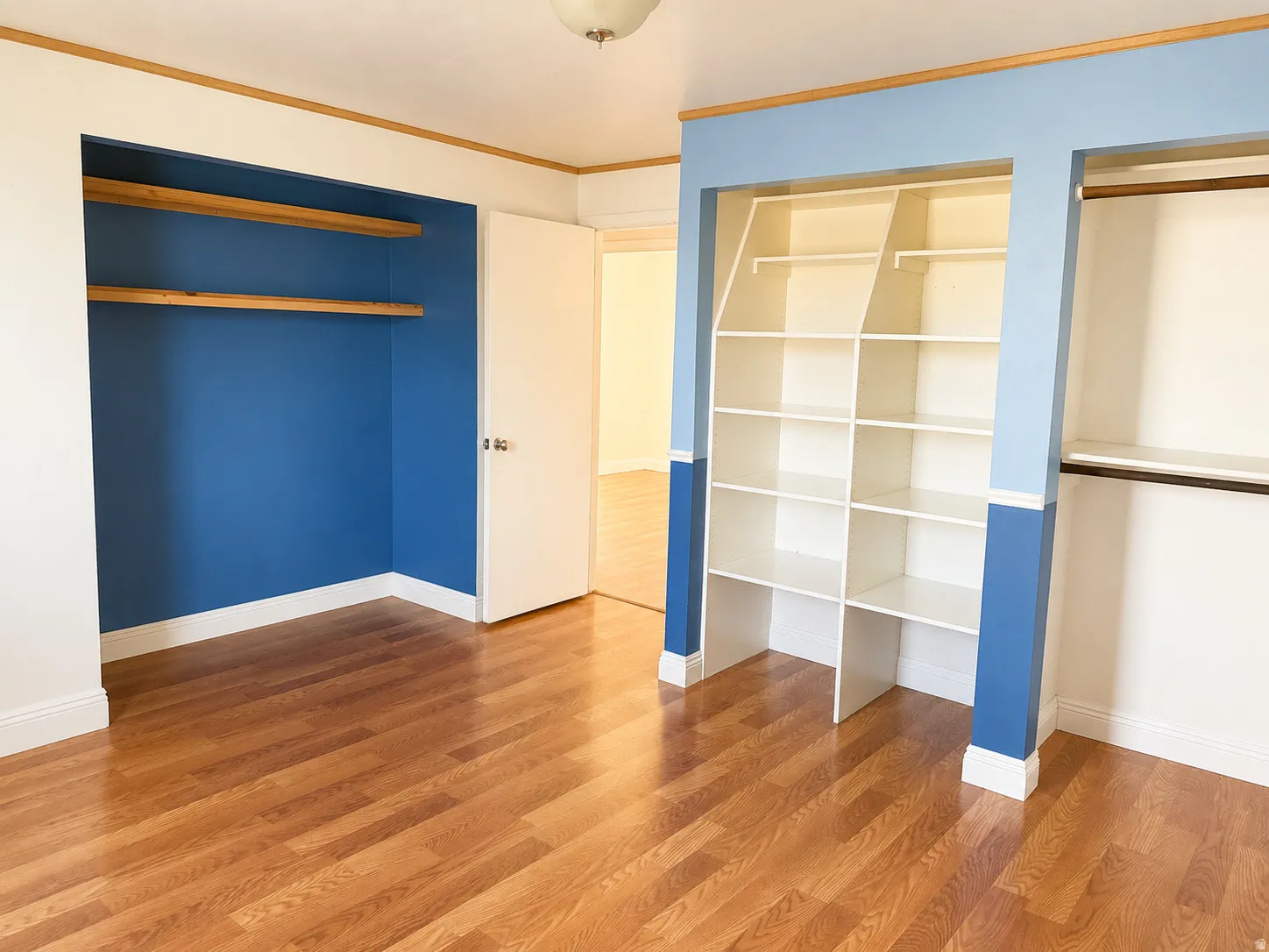 Wood-finish flooring throughout