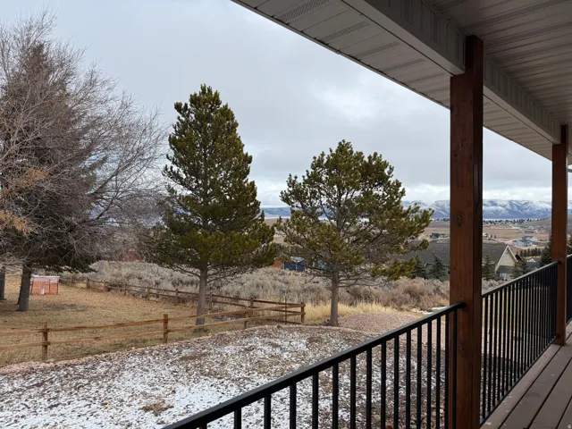 Balcony with a mountain view