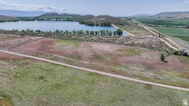Drone / aerial view of a water and mountain view