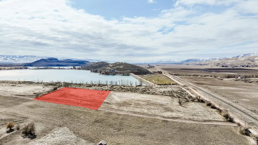 Drone / aerial view of a water and mountain view