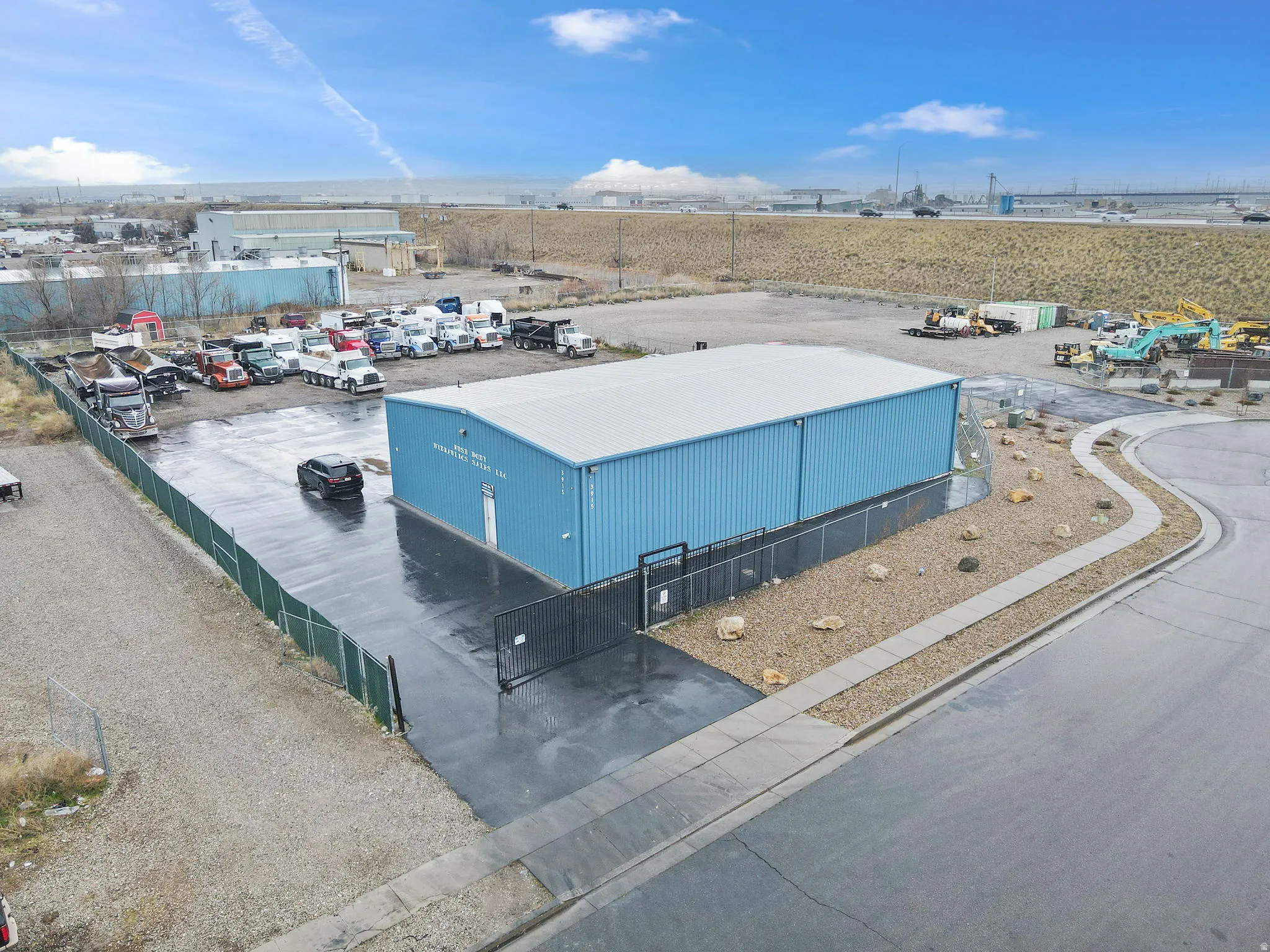Bird's eye view of an industrial area