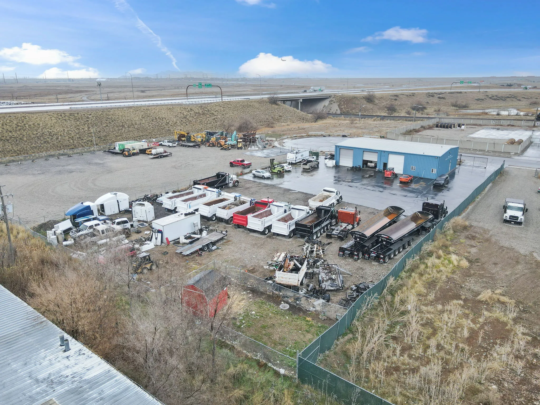 Aerial view of an industrial area